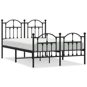 vidaXL Estrutura de cama com cabeceira e p&eacute;s 120x190 cm metal preto