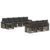 vidaXL Conjunto de Sof&aacute; de Jardim 10 pcs Cinza e Cinza Escuro vime PE