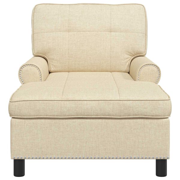 vidaXL Chaise Lounge com almofada Creme 91 x 157 x 91 cm tecido