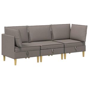 vidaXL Conjunto de sof&aacute; modular com armazenamento 3 unid. Tecido
