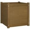 vidaXL Vaso/floreira de jardim 50x50x50 cm pinho maci&ccedil;o castanho mel
