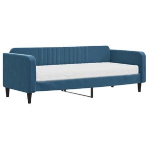 vidaXL Sof&aacute;-cama com colch&atilde;o 90x200 cm veludo azul