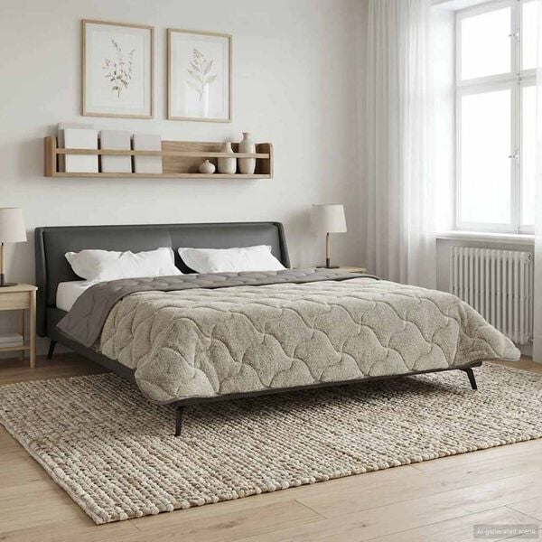vidaXL Duvet de Ano Inteiro Colchonete Cinzento-claro 200 x 240 cm