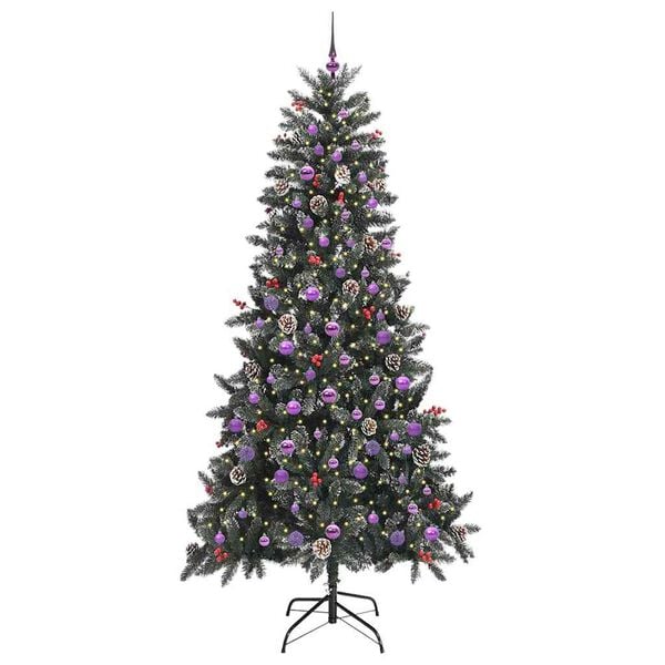 vidaXL &Aacute;rvore de Natal Artificial Verde 240 cm PVC, Pl&aacute;stico e A&ccedil;o