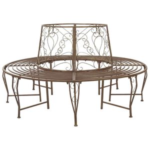 vidaXL Banco de &Aacute;rvore 8-N&uacute;mero de lugares &Oslash; 160 x 89 cm A&ccedil;o