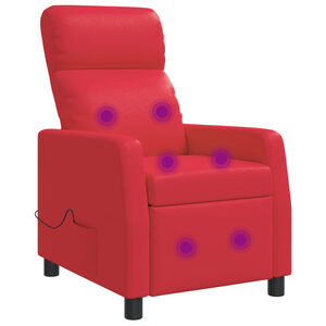 vidaXL Recliner de Massagem Vermelho Couro Sint&eacute;tico