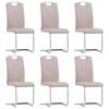 vidaXL Cadeiras de jantar cantilever 6 pcs couro artificial cappuccino