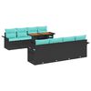 vidaXL Conjunto de Sof&aacute; de Jardim 7 unid. Preto e azul