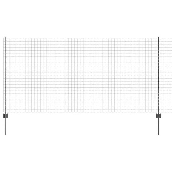 vidaXL Cerca com Poste Cinzeto 1,2 x 10 m A&ccedil;o e PVC