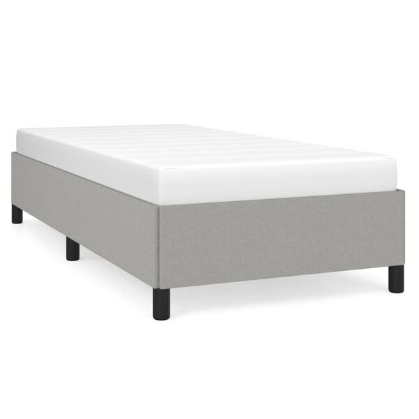 vidaXL Estrutura de cama sem colch&atilde;o 80x200 cm tecido cinzento-claro