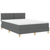 vidaXL Cama Box Spring LED Cinza Escuro 160 x 200 cm tecido