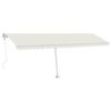 vidaXL Toldo el&eacute;trico com LED e sensor 6 x 3 m Creme 100% Poli&eacute;ster