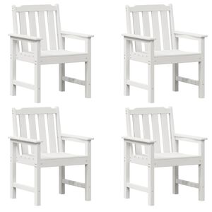 vidaXL Cadeira de Jardim 4 unid. Branco Polietileno