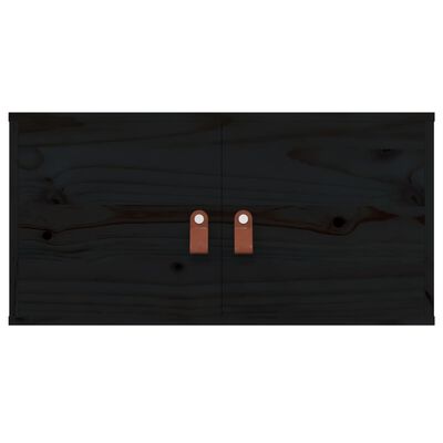 vidaXL Armário de parede 60x30x30 cm madeira de pinho maciça preto