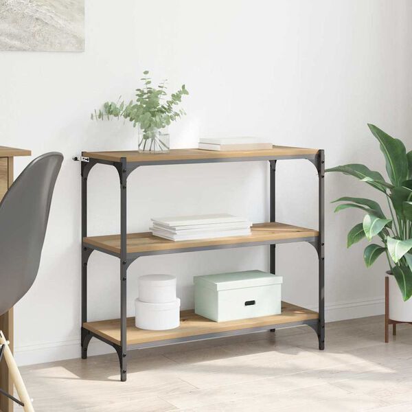 vidaXL Gabinete de Livros Carvalho Artesanal 80 x 33 x 70,5 cm