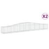 vidaXL Cestos gabi&atilde;o arqueados 2 pcs 400x50x40/60 cm ferro galvanizado
