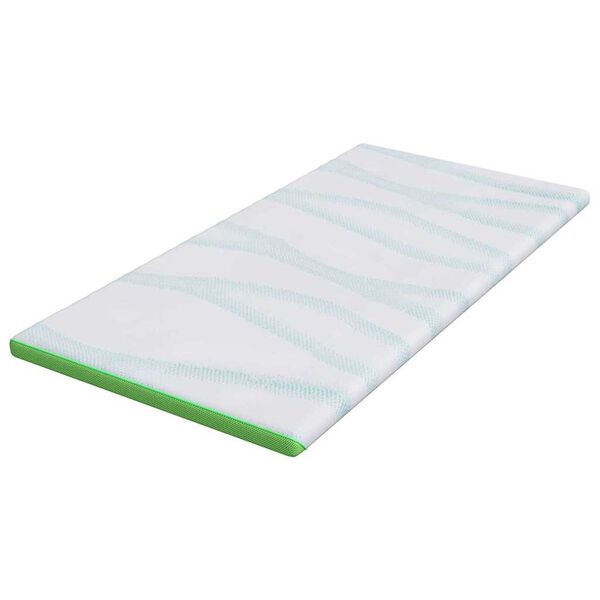 vidaXL Topper de Colch&atilde;o Branco e Verde 90 x 190 cm Tecido Jacquard
