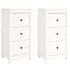 vidaXL Aparadores 2 pcs 40x35x80 cm madeira de pinho maci&ccedil;a branco