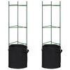 vidaXL Suporte para tomateiros com saco 2 pcs 116 cm a&ccedil;o e PP