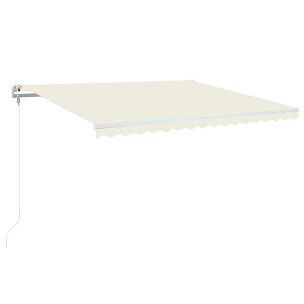 vidaXL Toldo autom&aacute;tico com LED e sensor de vento 450x350 cm cor creme