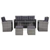 vidaXL 6 pcs conjunto lounge de jardim c/ almofad&otilde;es vime PE cinzento