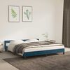 vidaXL Estrutura de cama sem colch&atilde;o 160x200 cm veludo azul-escuro
