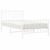 vidaXL Estrutura de cama com cabeceira e p&eacute;s 100x190 cm metal branco