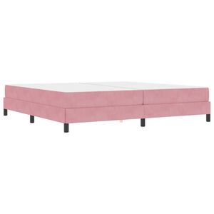 vidaXL Cama Box com colch&atilde;o Rosa 200 x 200 cm tecido