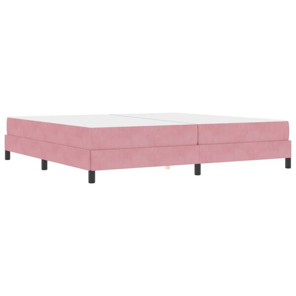 vidaXL Cama Box com colch&atilde;o Rosa 200 x 200 cm tecido
