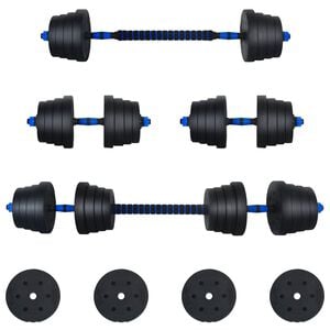 vidaXL Conjunto de Halteres 2 em 1 40kg Preto e Azul