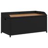 vidaXL Banco de arruma&ccedil;&atilde;o 100x50x52 cm vime PE e madeira ac&aacute;cia preto