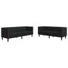vidaXL Sof&aacute; de Sala de Estar 2 pcs Preto 194 x 74,5 x 70,5 cm