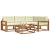 vidaXL Conjunto de Sof&aacute;s para Exterior 5 pcs Natural e Creme