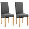 vidaXL Cadeiras de jantar 2 pcs tecido cinzento