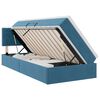 vidaXL Cama de Armazenamento LED com Colch&atilde;o Azul Escuro 90 x 200 cm