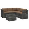 vidaXL 6 pcs conjunto lounge de paletes com almofad&otilde;es pinho maci&ccedil;o