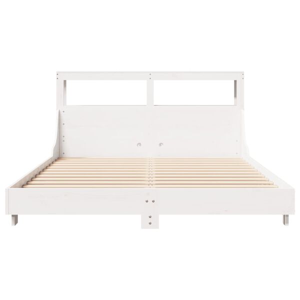 vidaXL Cama sem colch&atilde;o 140x190 cm madeira de pinho maci&ccedil;a branco