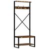 vidaXL Suporte para roupas 80x40x190 cm madeira reciclada maci&ccedil;a