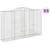 vidaXL Cestos gabi&atilde;o arqueados 8pcs 300x50x180/200cm ferro galvanizado