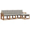 vidaXL Conjunto de Sof&aacute;s para Exterior 5 pcs Cinza Natural e Claro