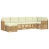 vidaXL Conjunto de Sof&aacute;s para Exterior 7 pcs Branco e Creme