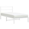 vidaXL Estrutura de cama com cabeceira 100x190 cm metal branco