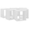vidaXL Prateleiras parede forma de cubo 6pcs 22x15x22 cm branco brilh.
