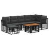 vidaXL Conjunto de Sof&aacute; de Jardim 8 unid. Preto e Cinza Escuro vime PE
