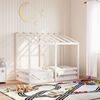 vidaXL Cama infantil com telhado 80x160 cm pinho maci&ccedil;o branco