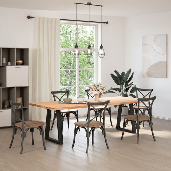 vidaXL Pés para mesa de jantar em formato de V, 2 peças, preto, 50x(72-73,3) cm, aço