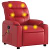 vidaXL Poltrona de massagens reclin&aacute;vel couro artificial vermelho