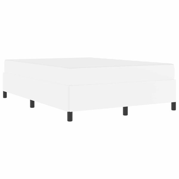 vidaXL Estrutura da Cama com colch&atilde;o Branco 140 x 200 cm tecido