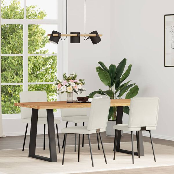 vidaXL Cadeiras de jantar 4 pcs veludo cor creme