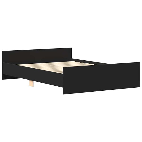 vidaXL Estrutura de cama com cabeceira e p&eacute;s 140x190 cm preto